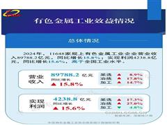 2024年規(guī)模以上有色金屬工業(yè)企業(yè)利潤(rùn)總額超4200億元 比上年增長(zhǎng)15.6%